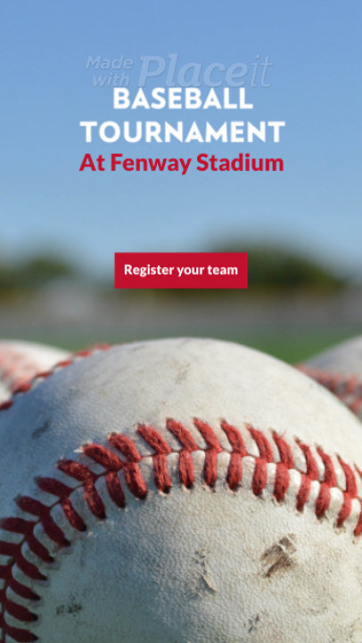 Baseball-Themed Instagram Story Video Creator for a Sports Tournament