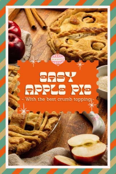 Christmas-Themed Pinterest Pin Design Creator for an Easy Apple Pie Recipe 