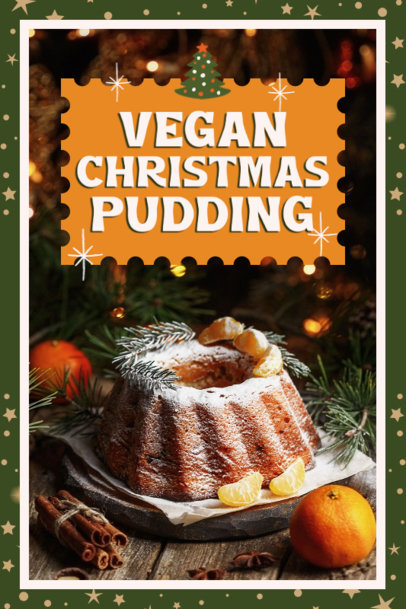 Pinterest Pin Template Featuring a Vegan Xmas Pudding Picture 5886i