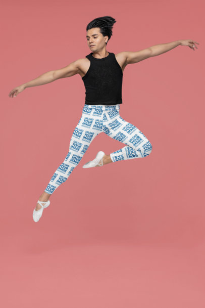 Mockup of a Ballet Dancer Wearing a Pair of Sublimated Leggings