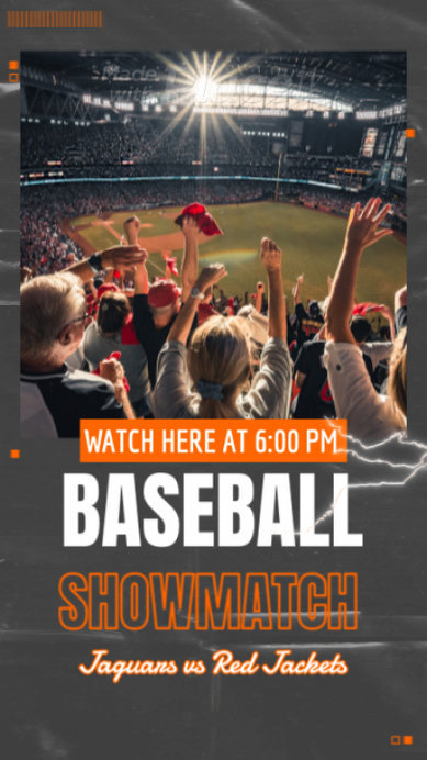 Instagram Story Video Maker with Animated Text Promoting a Baseball Showmatch