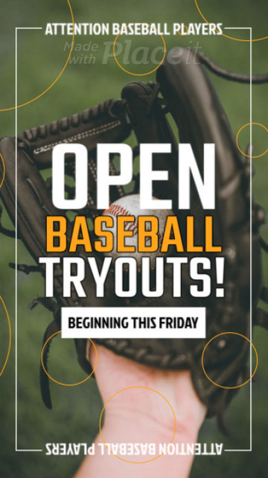 Instagram Story Video Creator to Promote Baseball Tryouts