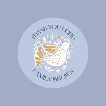 Ornament Template for the Holidays Featuring a Dove Graphic 5890c