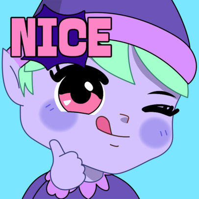 Twitch Emote Template Featuring a Xmas Elf with His Thumb Up