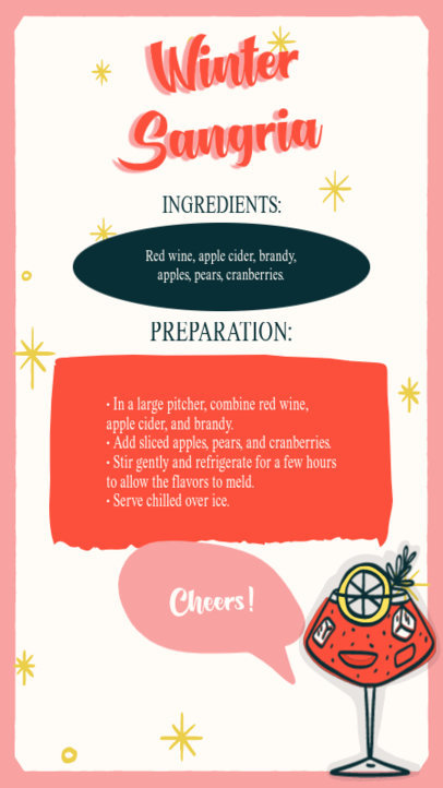 Xmas-Themed Instagram Story Template for a Winter Sangria Recipe