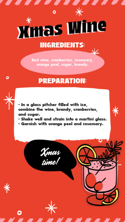Illustrated Instagram Story Generator with Prep Instructions for a Xmas Wine