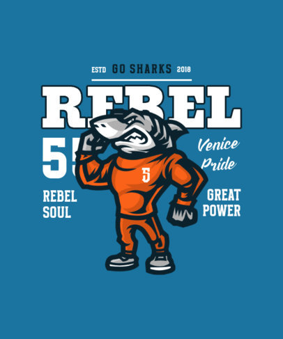 Online T-Shirt Design Generator With a Shark Graphic to Support a Sports Club