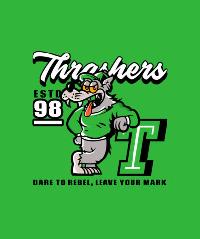 Mascot-Themed T-Shirt Design Template for a Sports Team