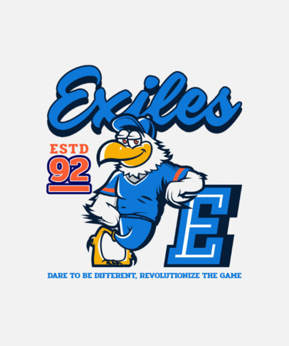 T-Shirt Design Template for a Sports Team With a Retro Style