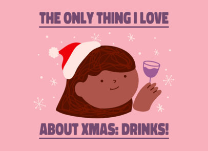Greeting Card Creator Featuring a Fun Drinking Message for Xmas