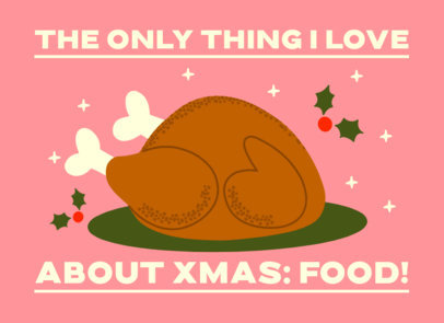 Holiday Greeting Card Maker Featuring a Funny Quote About Xmas Dinner
