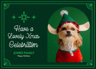 Xmas Greeting Card Design Creator Featuring a Cute Puppy Picture and a Happy Quote 5889j