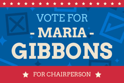 Candidate-Themed Yard Sign Template to Vote for Chairperson
