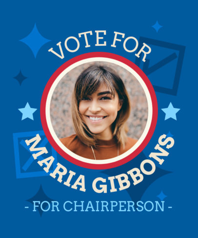 Candidate-Themed T-Shirt Design Template to Vote for Chairperson