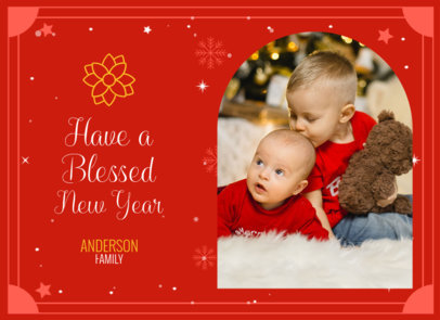 Christmas Greeting Card Design Template for a Family Blessing 5889i