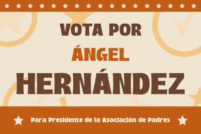 Yard Sign Creator Featuring a Parent's Association Candidate