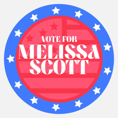 Sticker Design Template to Vote for a Candidate's Campaign