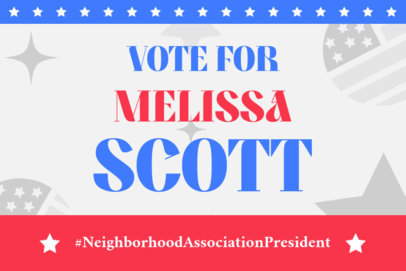 Yard Sign Template to Vote for Neighborhood Association President