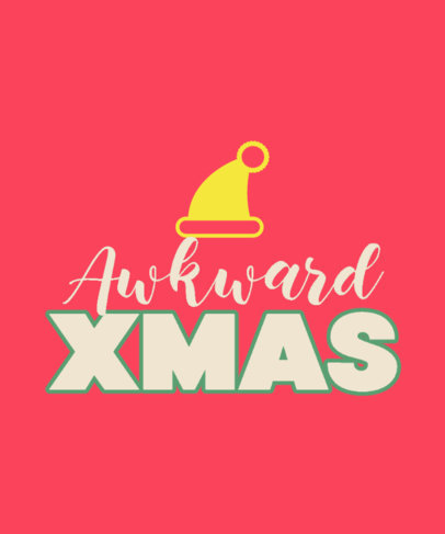 Funny Anti-Xmas-Themed T-Shirt Design Maker with a Santa Claus Hat Icon 5882l