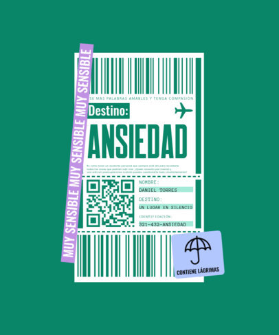 T-Shirt Design Generator Featuring a Fake Ticket with a Heart Icon