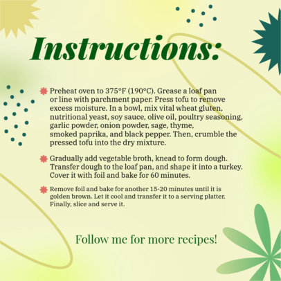 Instagram Post Design Maker with Easy Meal Prep Instructions for a Roasted Turkey