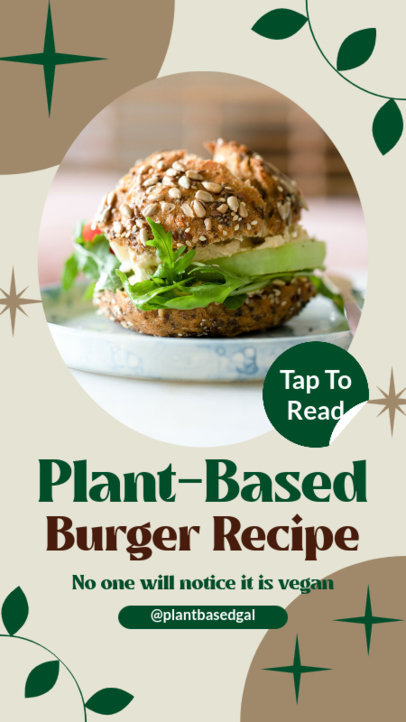 Instagram Story Maker Featuring a Vegan-Themed Recipe