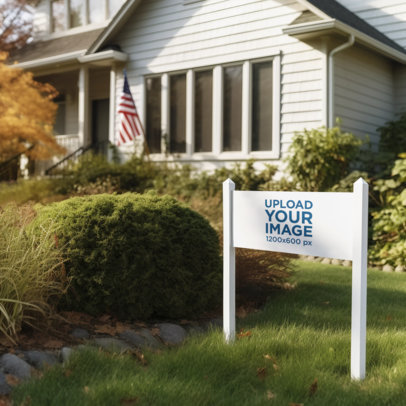 Mockup of an AI-Generated Sign Placed on an American's House Front Yard