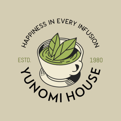 Logo Maker for a Tea House Featuring a Matcha Graphic