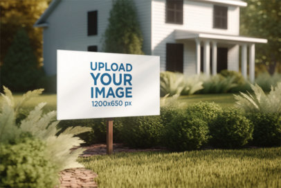 AI-Created Mockup Featuring a Horizontal Yard Sign 