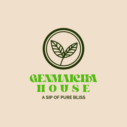 Online Logo Template for a Matcha Tea Bar with Abstract Graphics
