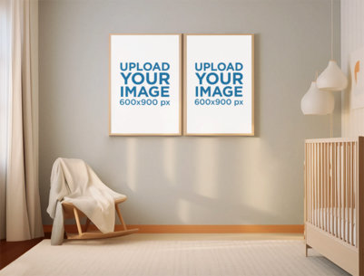 Art Print Mockup Featuring an AI-Generated Baby's Room
