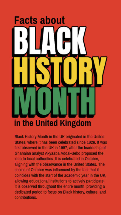 Instagram Story Maker Featuring Historical Facts About Black History Month