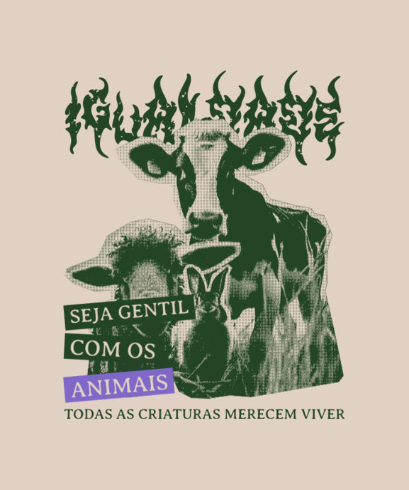 Placeit T Shirt Design Template Featuring Cow Pictures for an Animal