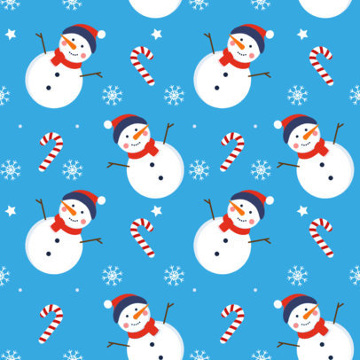 Wrapping Paper Print Pattern Design Generator With a Xmas Theme and Snowman Graphics