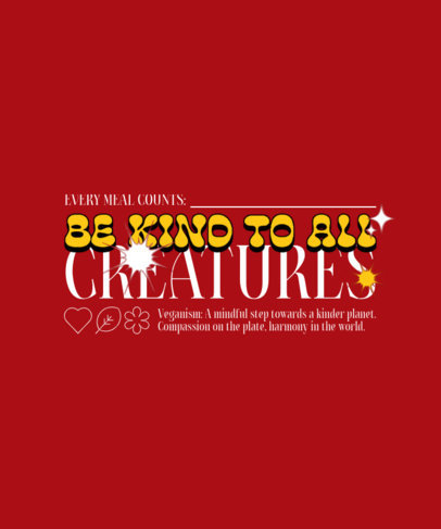 T-Shirt Design Template with a Phrase Promoting a Plant-Based Diet 6612i
