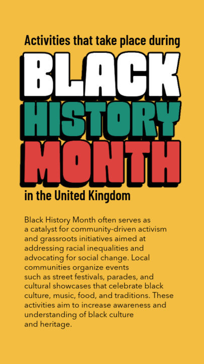 Instagram Stroy Template Featuring Activities for Black History Month 6601c-el1