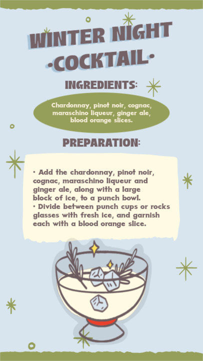 Instagram Story Maker with Preparation Steps for a Winter Cocktail 5885i