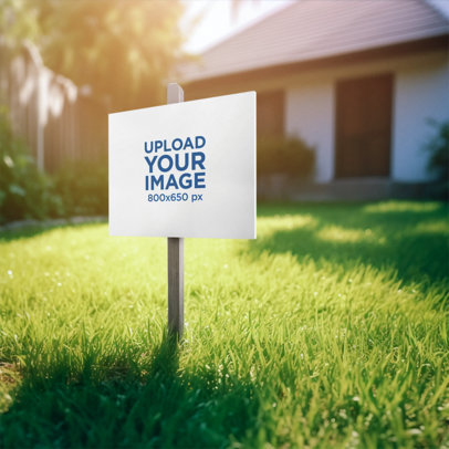AI-Generated Mockup of a Yard Sign Placed Outside a House