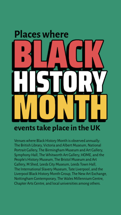 Instagram Story Creator Featuring Important Black History Month Events 6601b-el1