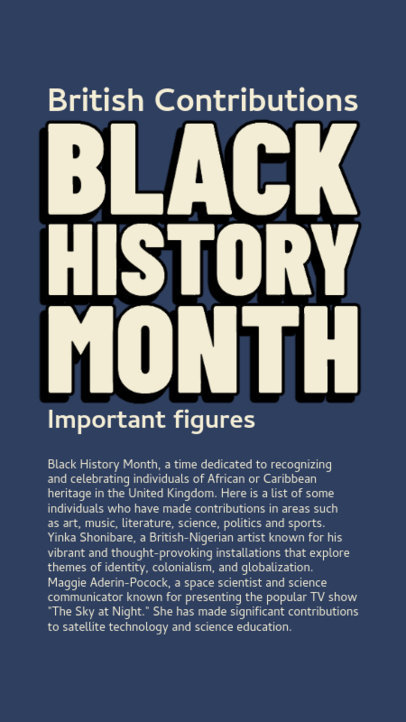 Instagram Story Maker With a Black History Month Theme Featuring Information