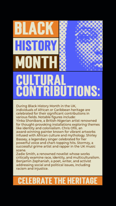 Instagram Story Template With Cultural Contributions for Black History Month 6599g-el1