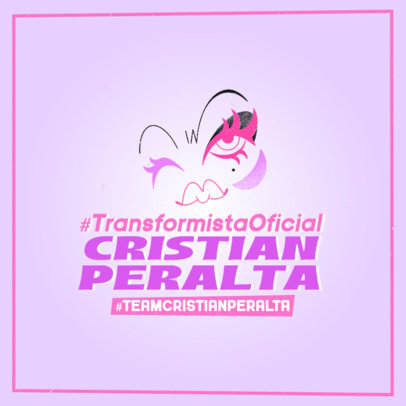 Instagram Post Maker with an Illustrated Drag Face to Support a Competitor 5989j 6098