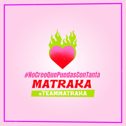 Instagram Post Creator with a Flaming Heart to Support a Drag Queen Show's Contestant 5989l 6098