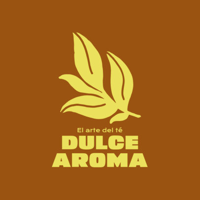 Logo Template With a Leaf Icon for a Matcha Tea Business