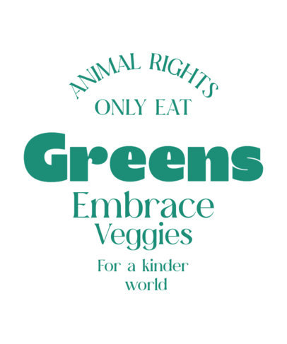 T-Shirt Design Template With a Plant-Based Diet Quote