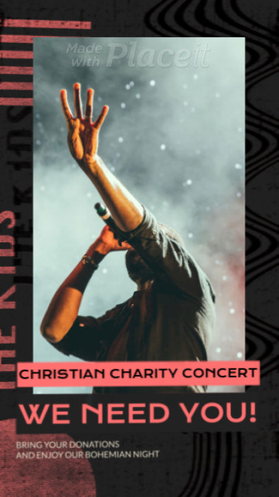 Christian-Themed Instagram Story Video Generator to Promote a Charity Concert