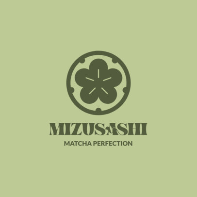 Logo Maker for a Matcha Green Tea Bar with a Flower Graphic