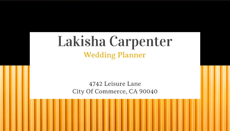 Business Card Maker for Event Planners with Linear Pattern 