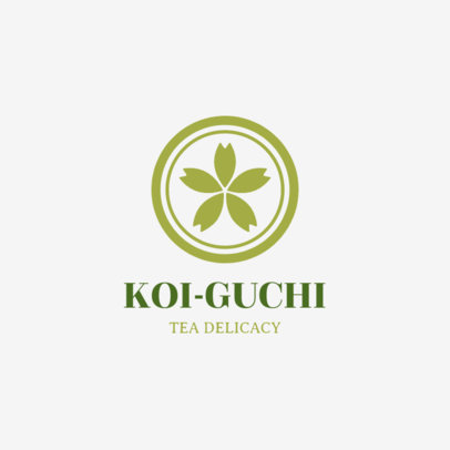 Online Logo Maker for a Matcha Tea Bar with a Flower Icon