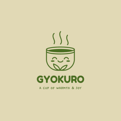 Matcha Tea Bar Logo Generator Featuring a Smiling Cup Graphic